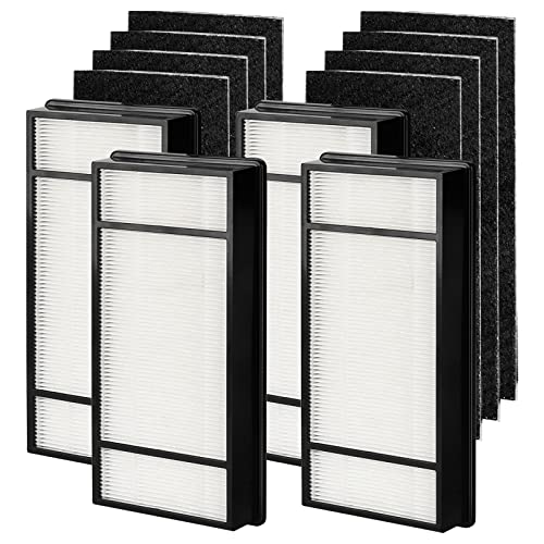 honeywell filter type h - KEYJINIU 4 Pack HRF-H1 HRF-H2 / Filter (H) + 8 Pack Carbon Pre Filter Compatible with Honeywell HPA060, HPA160, HPA050, HPA150, HHT055, HHT155