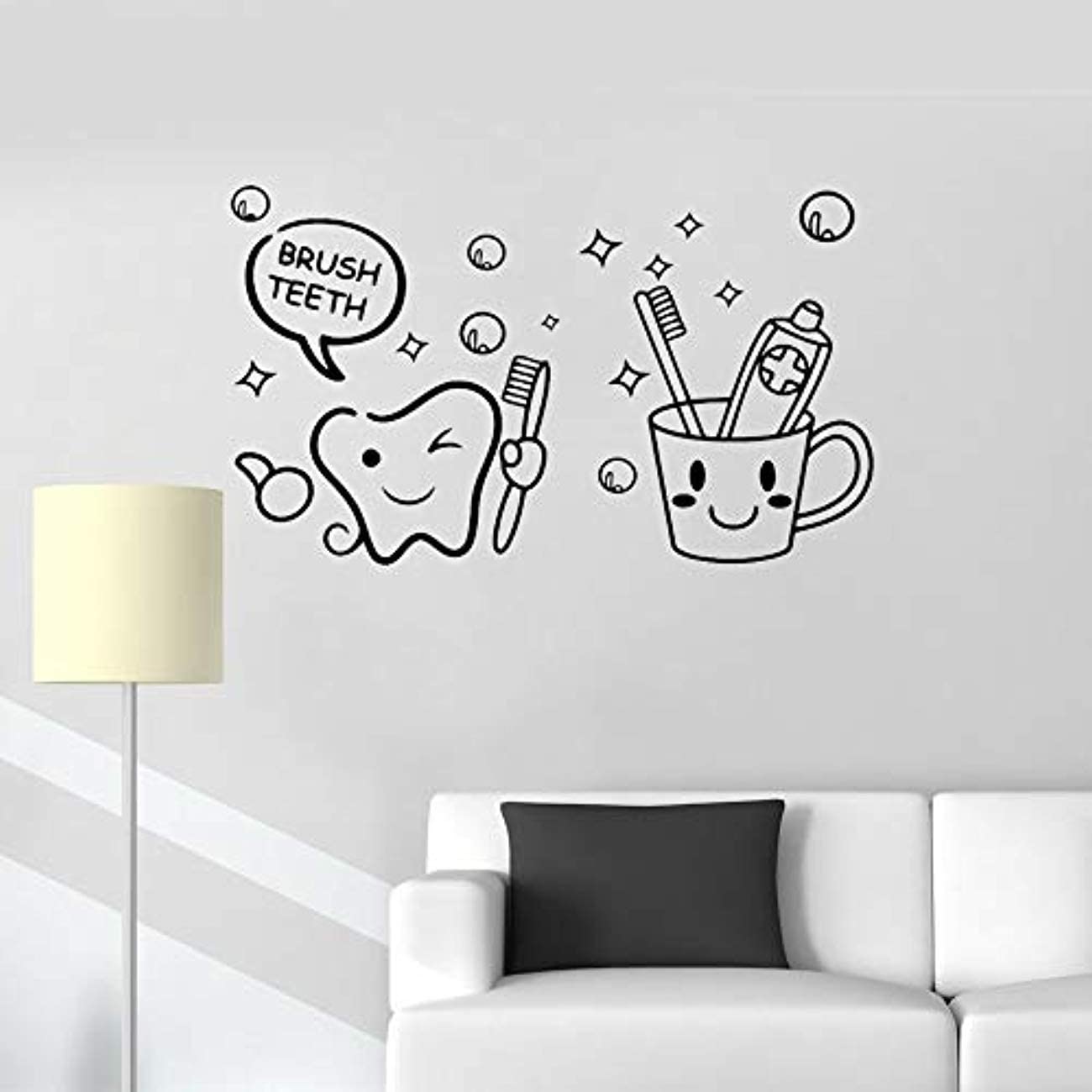 Buy ARWY® Dental Wall Stickers for Clinic Wall Vinyl Decal Cute Brush