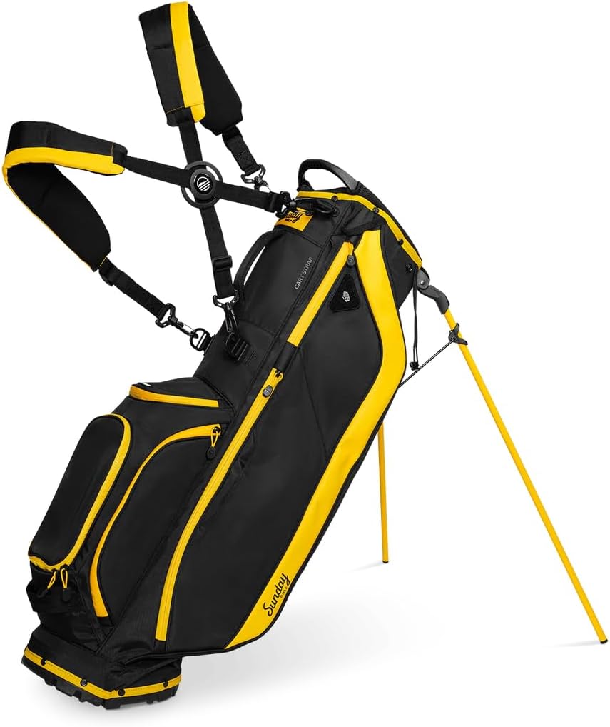 Sunday Golf Ryder Stand Bag – Lightweight 4.9 lb Full-Size 14-Club Golf Bag with 5-Way Divider, Frosty Insulated Pocket & Water-Resistant Zippers