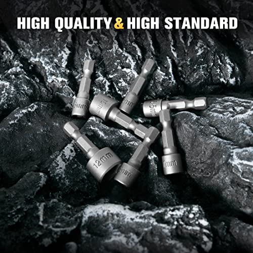 Boen 14 Piece Power Nuts Driver Drill Bit Tools Set, 1/4 Inch Driver Hex Metric & Sae Socket Wrench Screw For Power Tools #TOP6