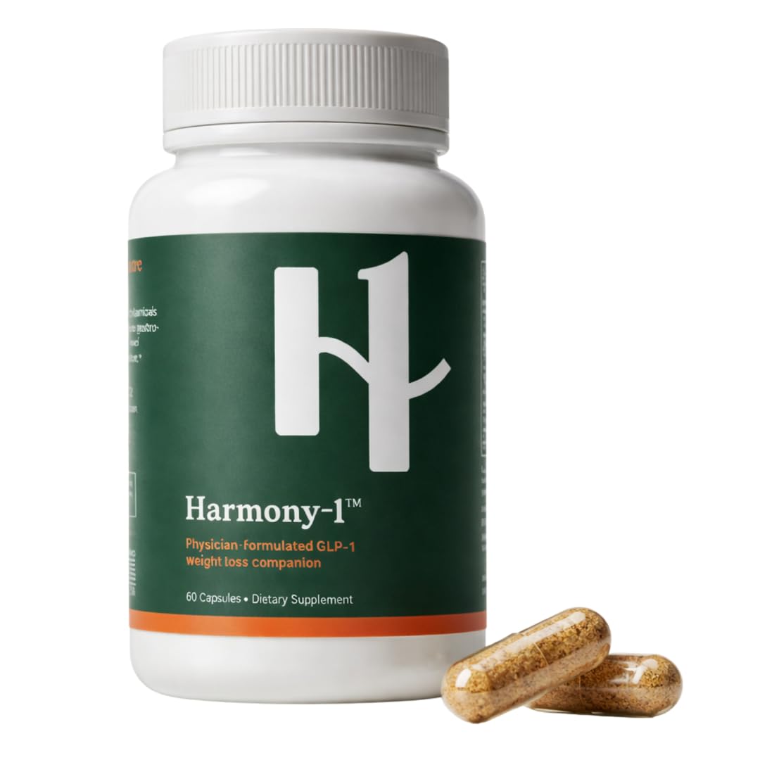 Amazon.com: Harmony-1 Physician Formulated GLP-1 Digestive Support —  Bloating, Nausea & Gut Discomfort Relief — Digestive Enzymes + Probiotics —  GLP-1 Companion Supplement — 60 Capsules : Health & Household