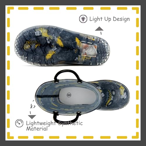 Image of Outee Toddler Kids Adorable Lightwight Waterproof Rain Boots Light Up by Steps