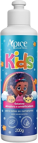 Ápice Gelatina Ativadora e Umidificadora Kids | Definição, Ação Condicionante e Proteção Térmica para Cabelos Cacheados Infantis | 200g