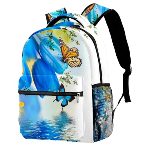 Sac de voyage décontracté tulipes bleues pour sorties et weekend