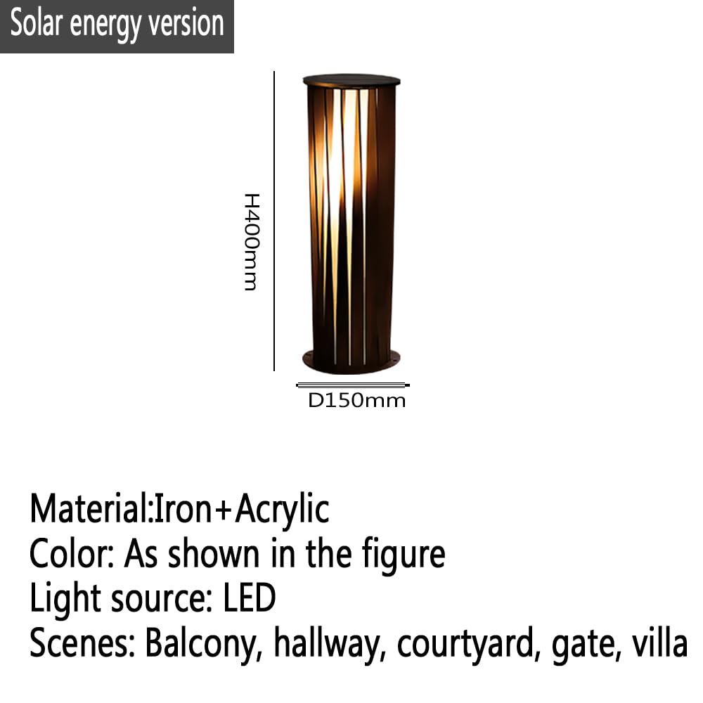 Solarna lampa do trawnika na zewnątrz, wodoodporna lampa ogrodowa do willi i dziedzińca, współczesny design, styl 36, idealna do obszarów mieszkalnych, wysokość 60 cm