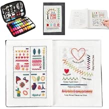 DIY Embroidery Stitch Book Kit,106 Patterns with Include Complete Toolkit and Instructional Tutorial, Embroidery Stitch Book for Beginners and Embroidery Enthusiast
