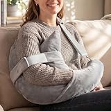 Geelin Post Shoulder Surgery Pillow for Sleeping Comfortable Cuff Support Left Arm Soft Pillow with Adjustable Straps, Custom Firmness for Neck and Shoulder Pain Relief, Machine Washable, Gray
