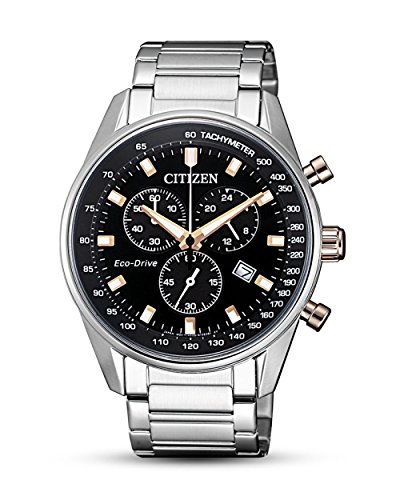 Preisvergleich Produktbild Citizen Herren Chronograph Quarz Uhr mit Edelstahl Armband AT2396-86E