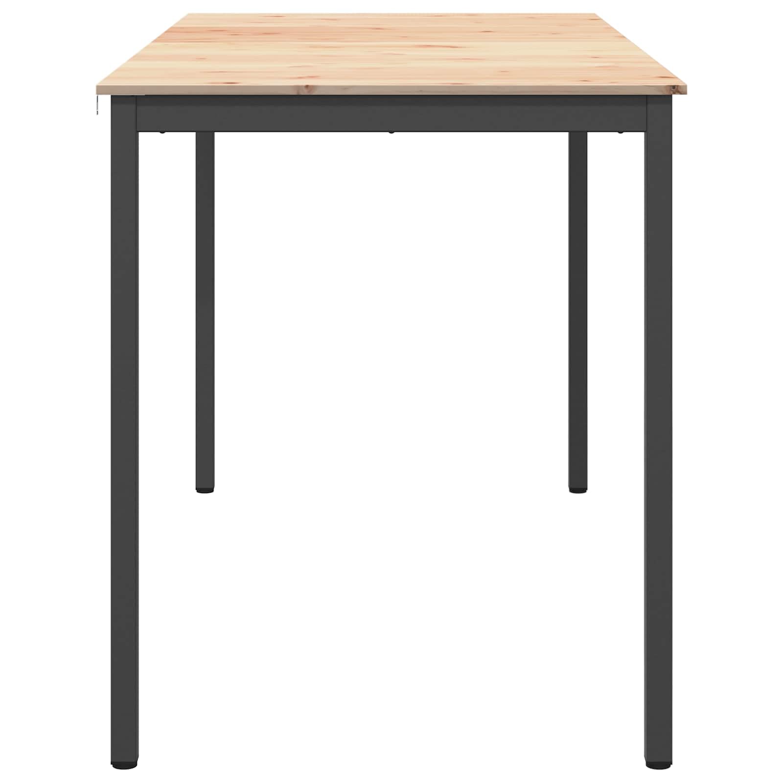 Mesa de bar natural de 180 x 90 x 105 cm, madera de pino maciza, moderna con patas de metal, mesa grande para cocina y comedor, mesa alta de estilo industrial