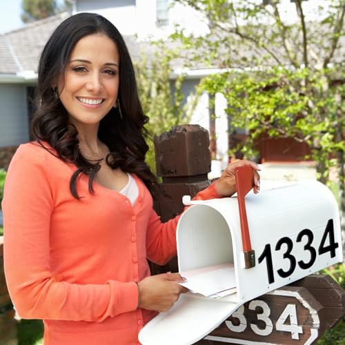 Hausnummer Klebend Nr.3,Höhe 9,8 cm,Ziffer zum Aufkleben aus Acryl,Hausschild für Draußen,Hausnummern,für Außen,Briefkasten,Tür,Wetterfest,Ziffern zum Aufkleben,Matt Schwarz