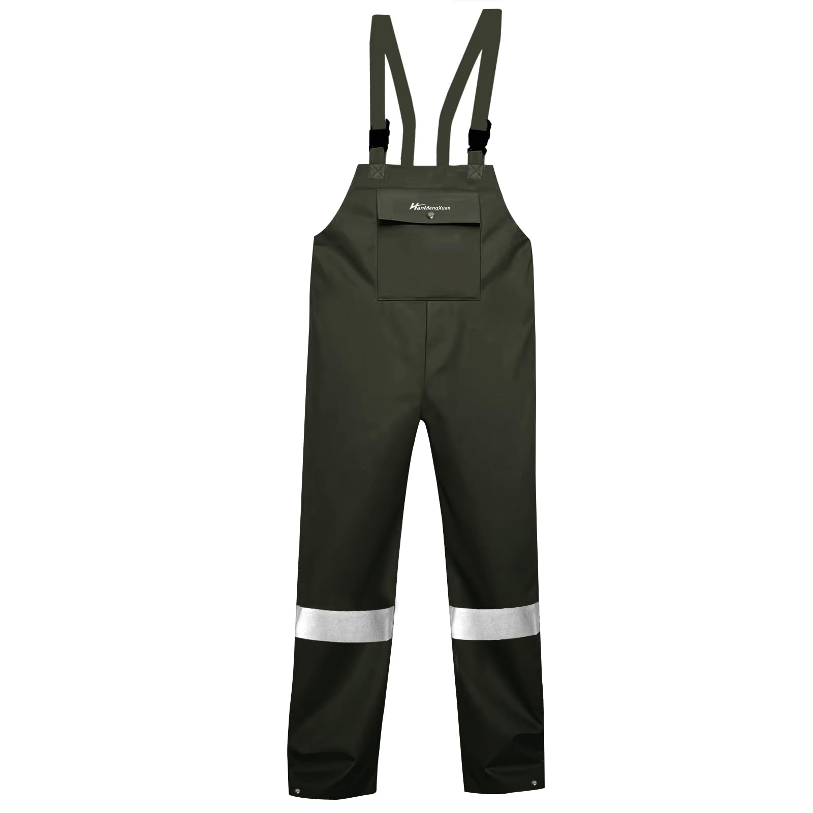 HANMENGXUAN Men's Waterproof Overalls/Work Clothes,Fishing Bib Pants Safety Work Rain Pants(Black,X-Large)