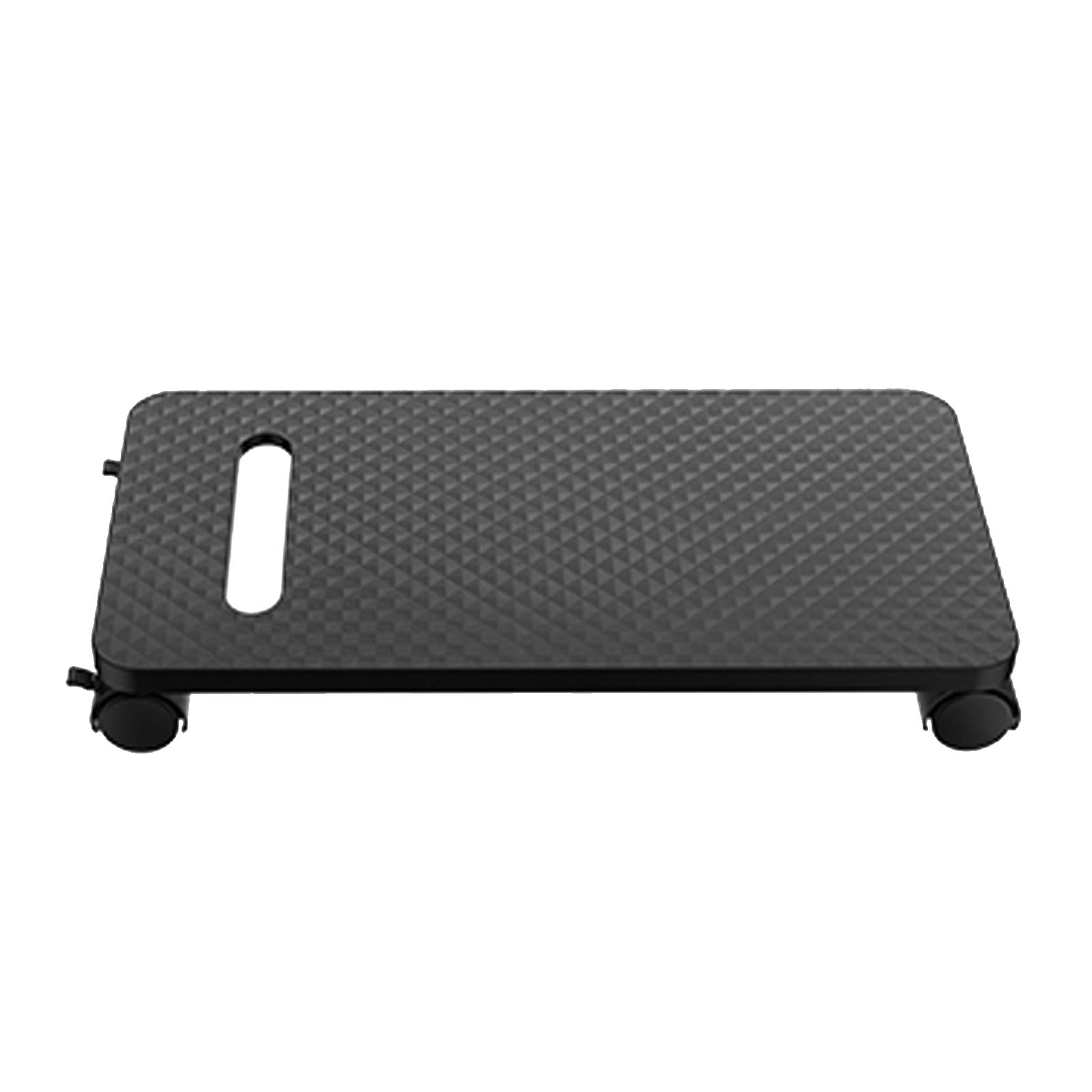 Carrito ajustable para computadora con asa fácil de transportar, textura de fibras de carbono, base de soporte móvil para torre de computadora