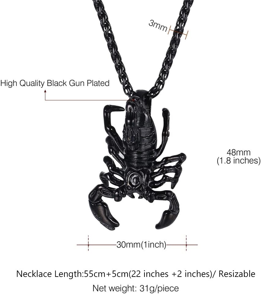 U7 Punk Necklaces Stainless Steel 18K Gold Plated Large Hip Hop Dagger/Knife/Sword/Steampunk Gear/Large Razor Blade Pendant Necklace for Men Women, Chain 22-24 Inches - Image 4