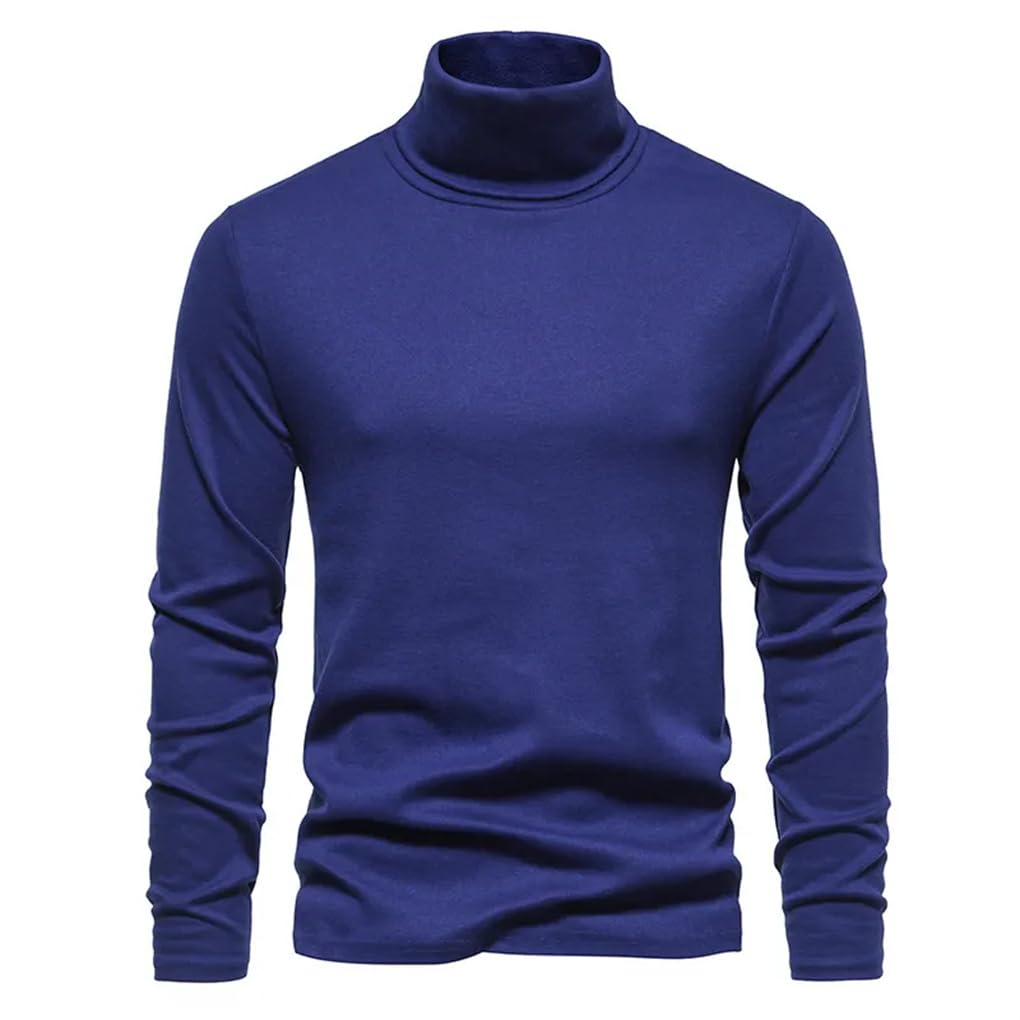 Dninmim Suéter de cuello alto para hombre, otoño e invierno, manga larga, cálido, casual, básico, ajuste entallado