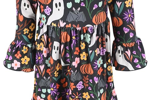 Image of Girls Long Sleeve Ruffled Dresses for Toddlers and Kids