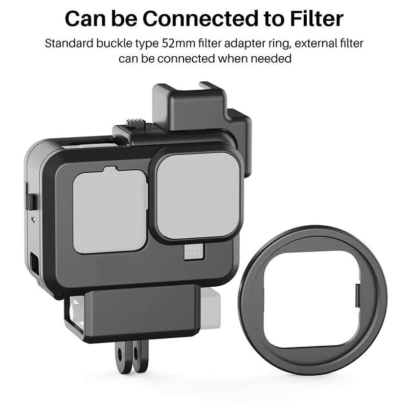 Image of Insta 360 One X3 & X2 Pro Action Camera Accessories Shock Proof Cover Protective Frame with 1 /4 Screw Hole Tripod Adapter Sports Camera Mount Black (Gopro Case)