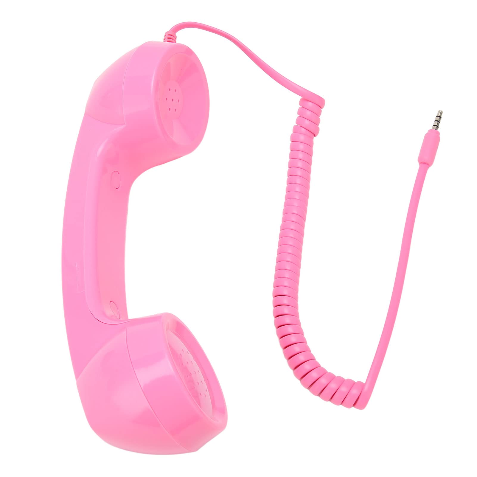 Dpofirs Retro Telefonhörer, Vintage Retro 3,5 mm Telefonhörer Handyempfänger, Strahlungssicheres Hand Handymikrofon für Mobiltelefone und Computer (Rosa)