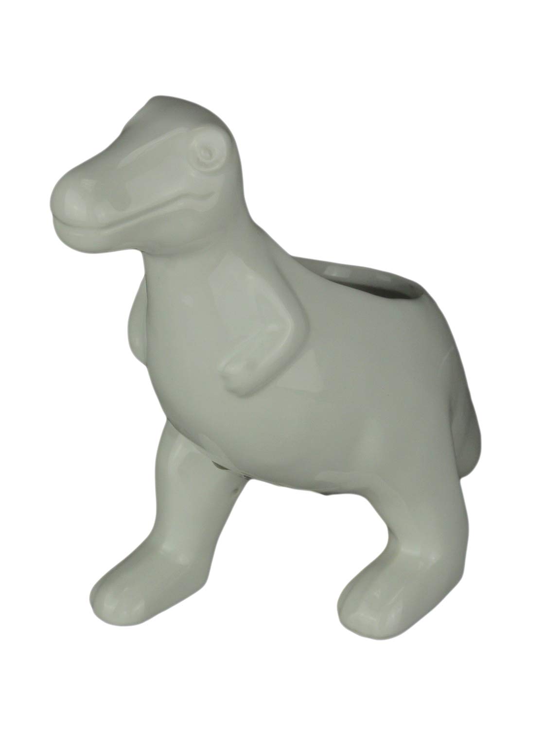 Napco Imports White Ceramic Tyrannosaurus Rex Dinosaur Jurassic Decor Planter