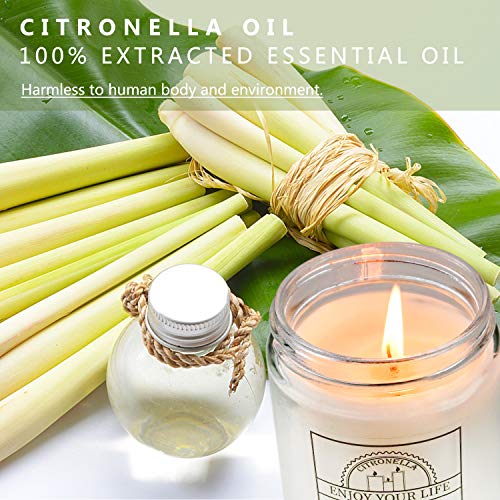 Citronella Candles Outdoor Large Scented Jar Candles Set Aromatherapy Long Lasting Soy Wax For Home Garden Patio Balcony 7.5Oz 4Pack #TOP3