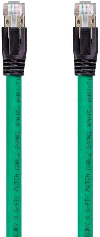 Monoprice Cat8 Ethernet Network Cable - 1 feet - Green | 2GHz, 40G, 24AWG, S/FTP - Entegrade Series