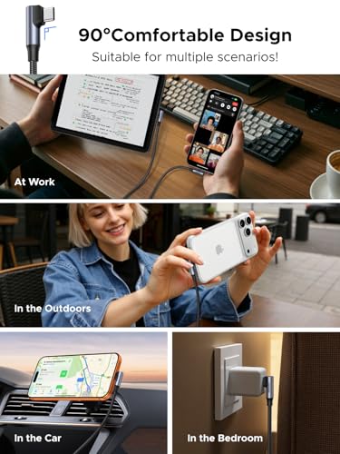 Image of UGREEN 240W USB C to USB C Cable Right Angle 2M, Fast Charging Type C Cord