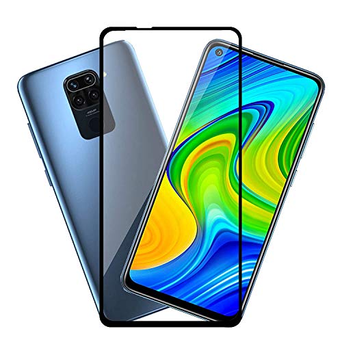 Image of SENBUN Tempered Glass Screen Protector Compatible for Redmi Note 9 with Edge to Edge Coverage and Easy Installation Kit, Pack of 1, Black