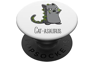Catasaurus Kitten Kitty Dinosaur T-Rex Dino Funny Cat Lovers PopSockets Grip Trex...