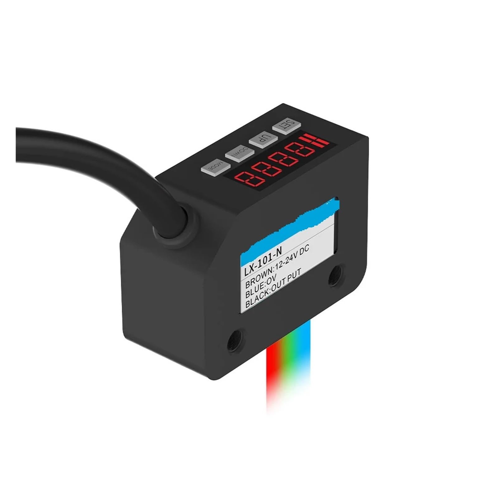 EOTVHTMT Color Sensor Photoelectric Switch RGB Mark Recognition Deviation Correction 12-24V DC NPN PNP Differential Positioning(PNP)
