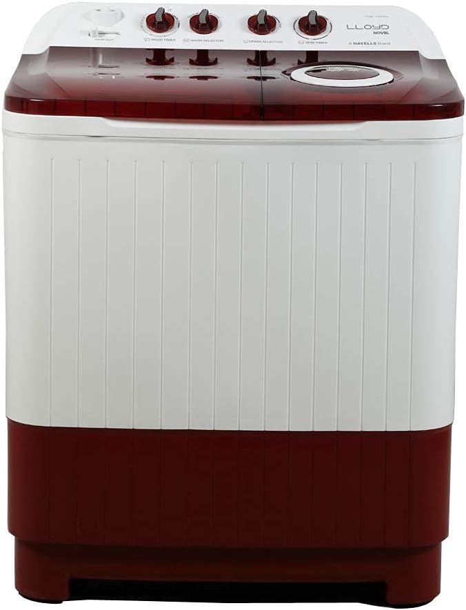 Havells-Lloyd 7.5 Kg Semi Automatic Top Load Washing Machine (LWMS75RA1 Red, Active Soak)