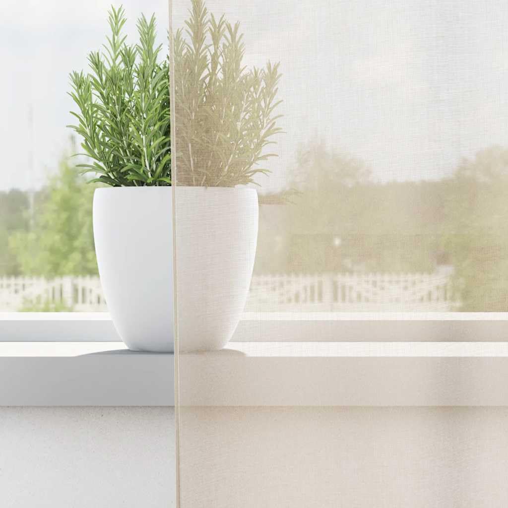 Voile Vorhänge mit Ösen 2er Set Creme 140x245 cm 8 Ösen pro Schal 6 cm Ösendurchmesser Sichtschutz für Fenster Deko Raumteiler Sonnenschutz