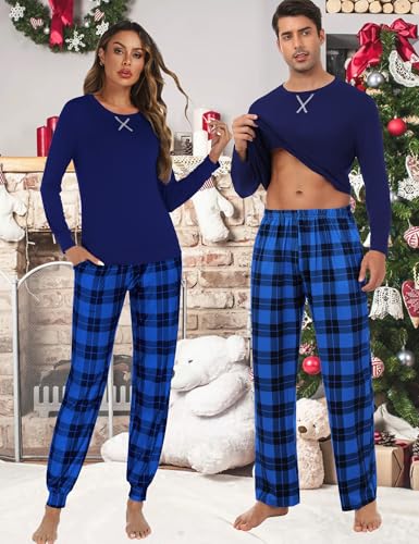 Christmas Pajamas Set Holiday Loungewear Soft Buffalo Plaid Pajama Pants Festival Party For Couple & Family Pj Sets2