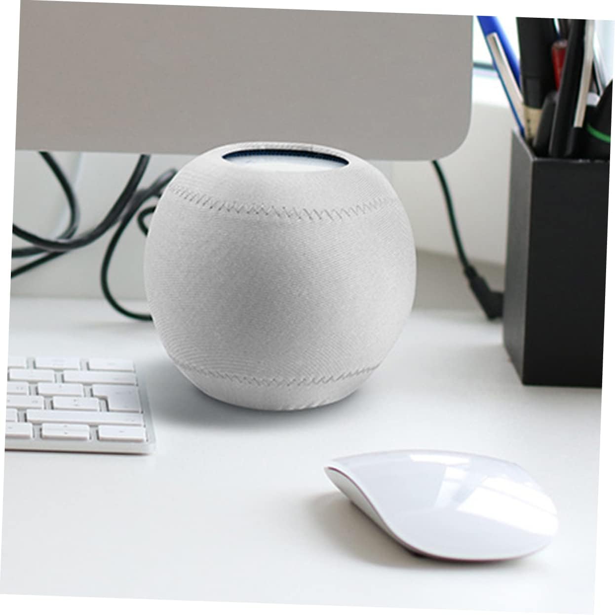 OSALADI 5pcs Speaker Cover Case Compatible Oxford Scratch Dust Bump for Outdoor Use Light Grey