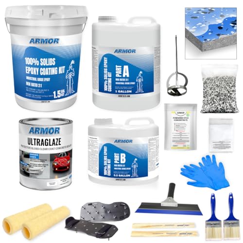 ArmorPoxy Garage Epoxy Floor Kit – 100% Solids - 2