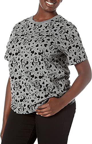 T-shirt Minnie Mouse grande taille 5X Disney imprimé en gris chiné pour femme