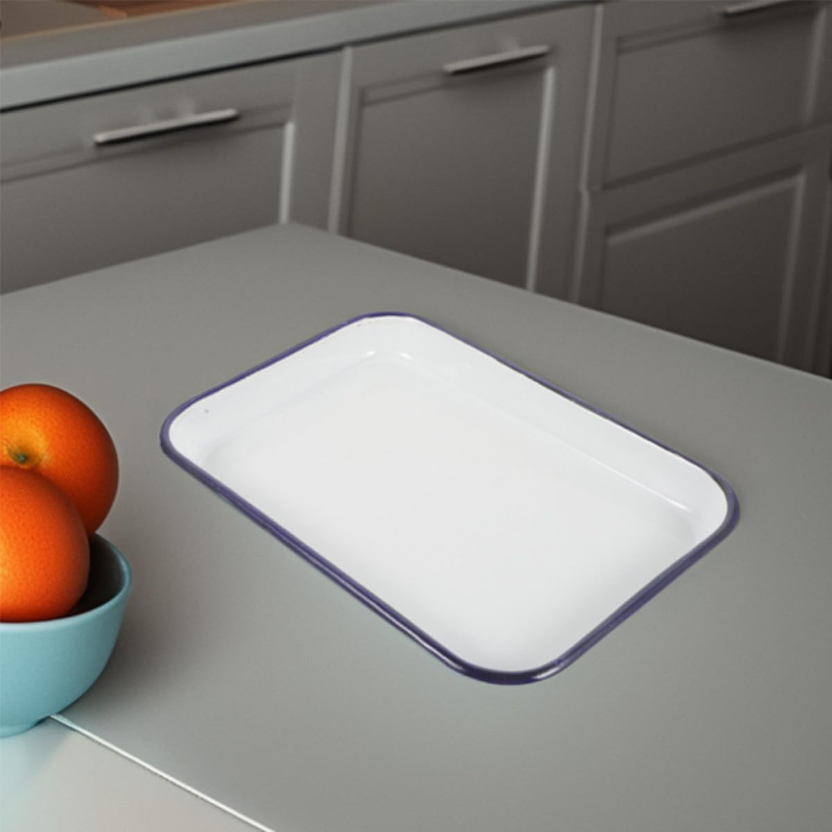 2pcs Rectangular Enamel Roasting Pan with Non Stick Surface