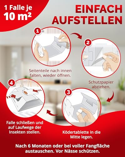 Silberfischfalle Aeroxon 8 Insektenfallen zur Bekämpfung von Schaben
