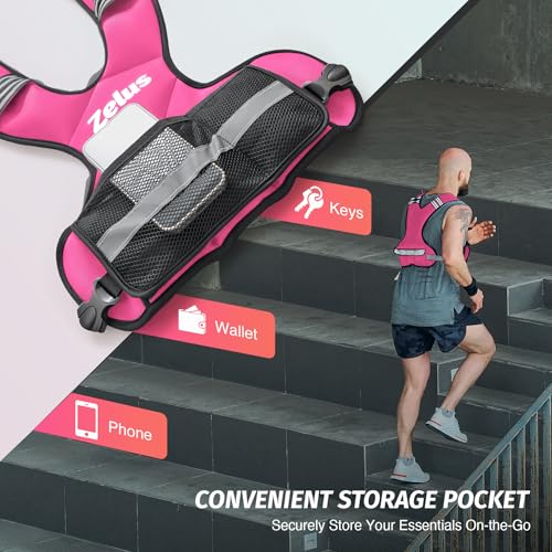 Image of ZELUS Weighted Vest for Men and Women | 4-10lb /11-20lb /20-32lb Vest with 6 Ironsand Weights for Home Workouts | Adjustable Body Weight Vest Exercise Set for Cardio and Strength Training