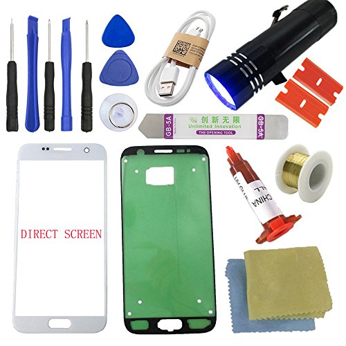 for Samsung Galaxy S7 Screen Replacement-[Direct Screen], Sunmall Front Outer Lens Glass Screen Replacement Repair Kit LCD Glass Repair Kit for Samsung Galaxy S7 G930 G930F G930A G930T.White