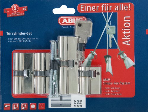 Preisvergleich Produktbild ABUS Profil-Zylinder Quads gleichschließend, Set-4-Stück, 10569