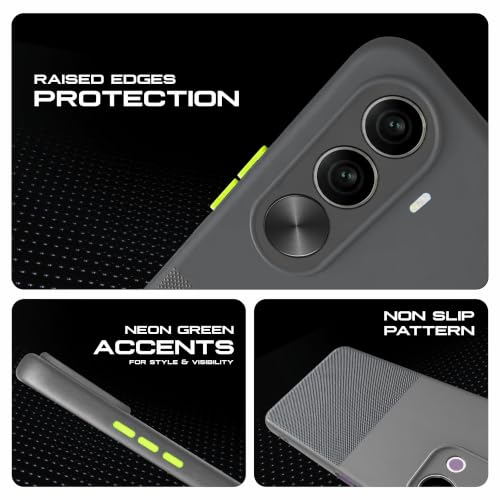 Image of AIBEX Premium Back Cover Case Compatible for OnePlus Nord CE 6 Lite 5G / Realme P4X 5G|Scratch & Drop Tested Shockproof Matte Texture Case with Soft Microfibre Lining|Slim Fit Cover - Grey