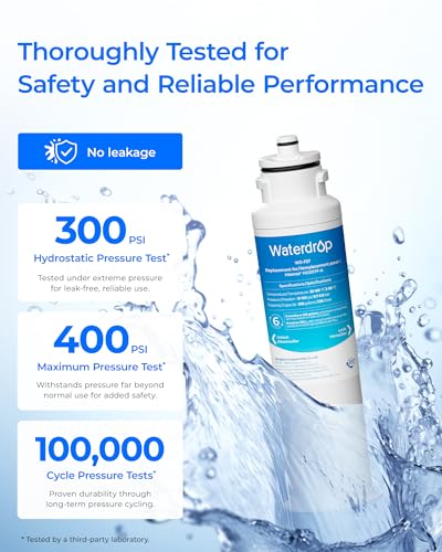 Image of Waterdrop HX2017FR-A Refrigerator Water Filter, Replacement for Hisense HX2017F-A, HRF266N6CSE1, HRF266N6CSE, HRF209N6CSE, HRF254N6TSE, HRF254N6DSE Twist-In Refrigerator Water Filter, 3 Pack