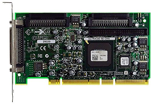 Tarjeta adaptadora SCSI Adaptec ASC-29320-A PCI-X y cable de datos para servidor informático
