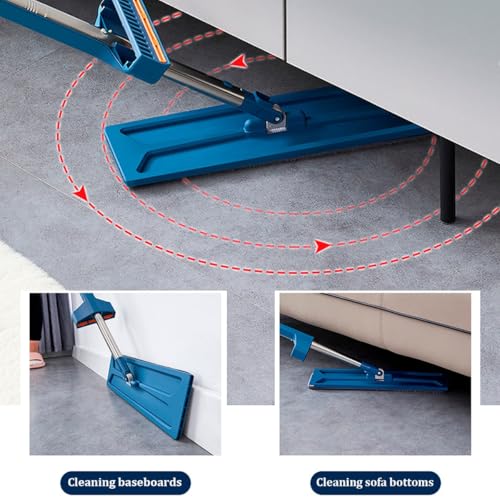 Mopa plana giratoria de 360° – Limpiador de suelos de microfibra multifuncional para azulejos y laminados, uso húmedo y seco, incluye 6 almohadillas de repuesto