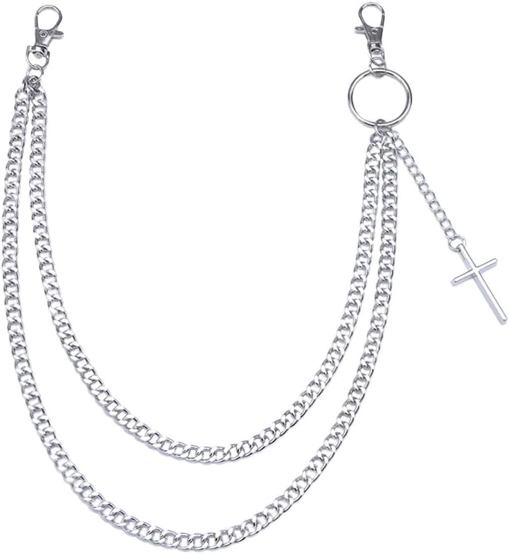Gothic Pants Chain - Double-Layer Punk Hip Hop Waist Keychain Accessory for Jeans, Wallets, and Streetwear Women Men