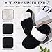 ERGOfoot Orthopedic Slippers for Women, Fuzzy Slipper with Arch Support Bedroom Shoes for Plantar Fasciitis, Slip On Scuffs with Indoor Outdoor Anti-Skid Rubber Sole/Black W9