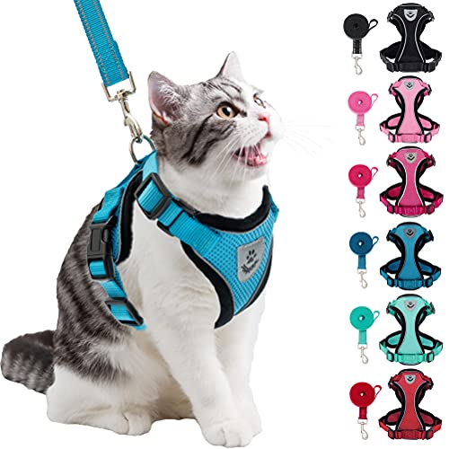 Pupteck Reflective Cat Harness And Leash Set Escape Proof - Pet Vest Harness For Cats Small Dogs Rabbits Bunny Adjustable Travel Walking Outside #TOP7
