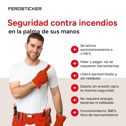 Miniatura 4 de Ferosticker Pequeño Extintor Automático - Protección Contra Incendios Para El Hogar, No Tóxica, Compacta Y Sin Mantenimiento Para Cajas Eléctricas, Generadores Solares, Vehículos Y Baterías 2 Piezas