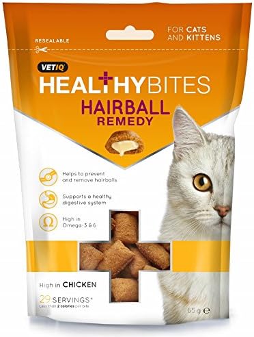 Mark and Chappell Ltd VetIQ Hairball Remedy Healthy Bites For Cats 65 Gram (Pack Of 6)