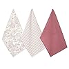 Folkulture Kitchen Towels with Hanging Loop, Set of 3, 100% Cotton Dish Towels for Drying Dishes, 18" x 28" Tea Towels or Decorative Kitchen Hand Towels for Farmhouse Décor (Withered Rose)