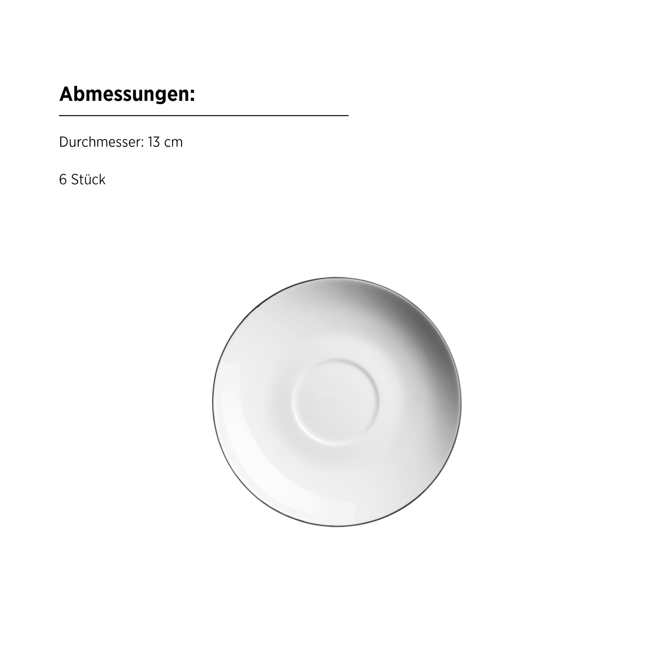 Mäser Serie Felise, Espressotassen Set 12-teilig aus Porzellan – 6 Tassen & 6 Untertassen – Weiß mit schwarzem Rand